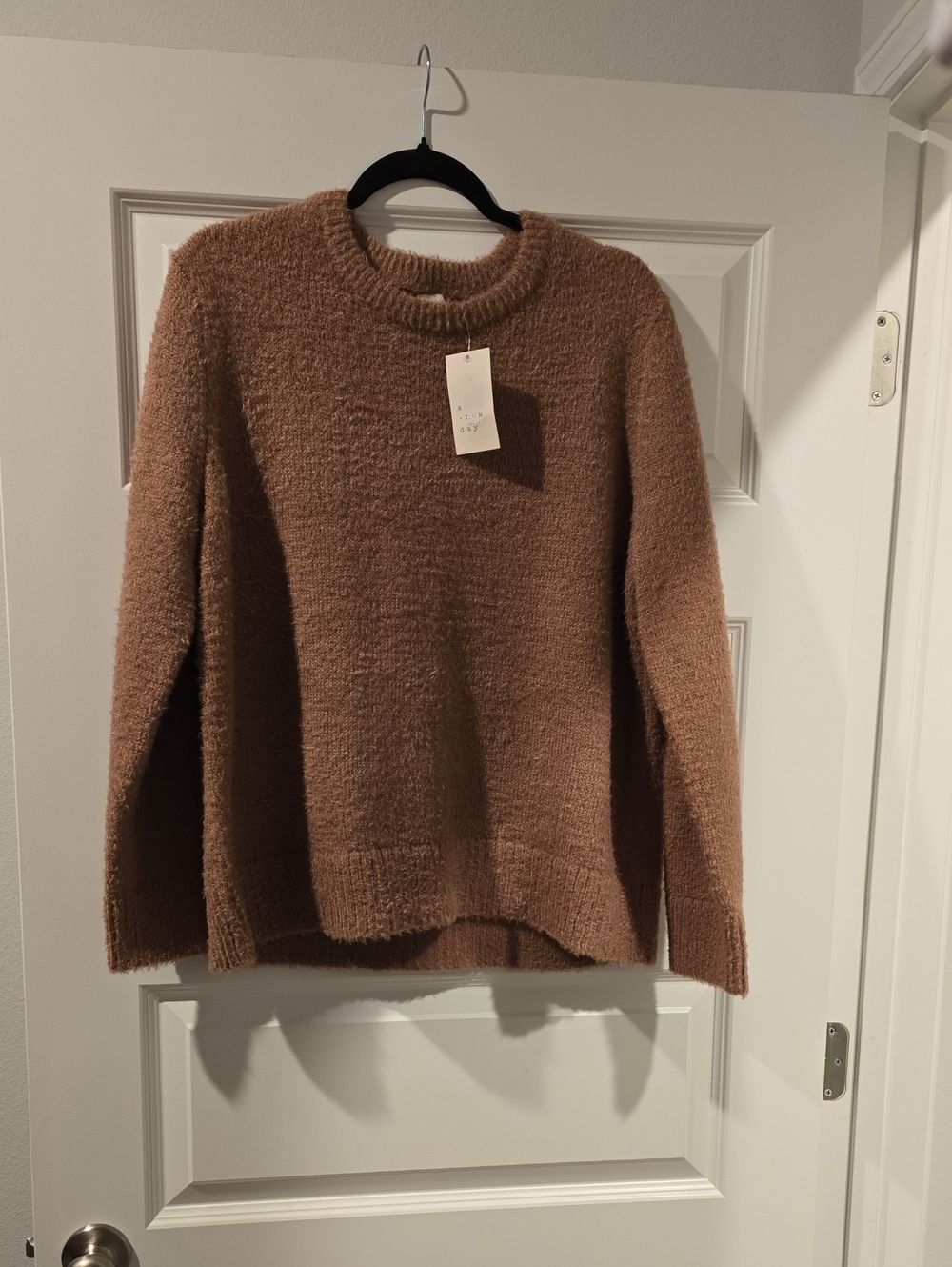 a new day Cozy Chestnut Brown Crewneck Sweater